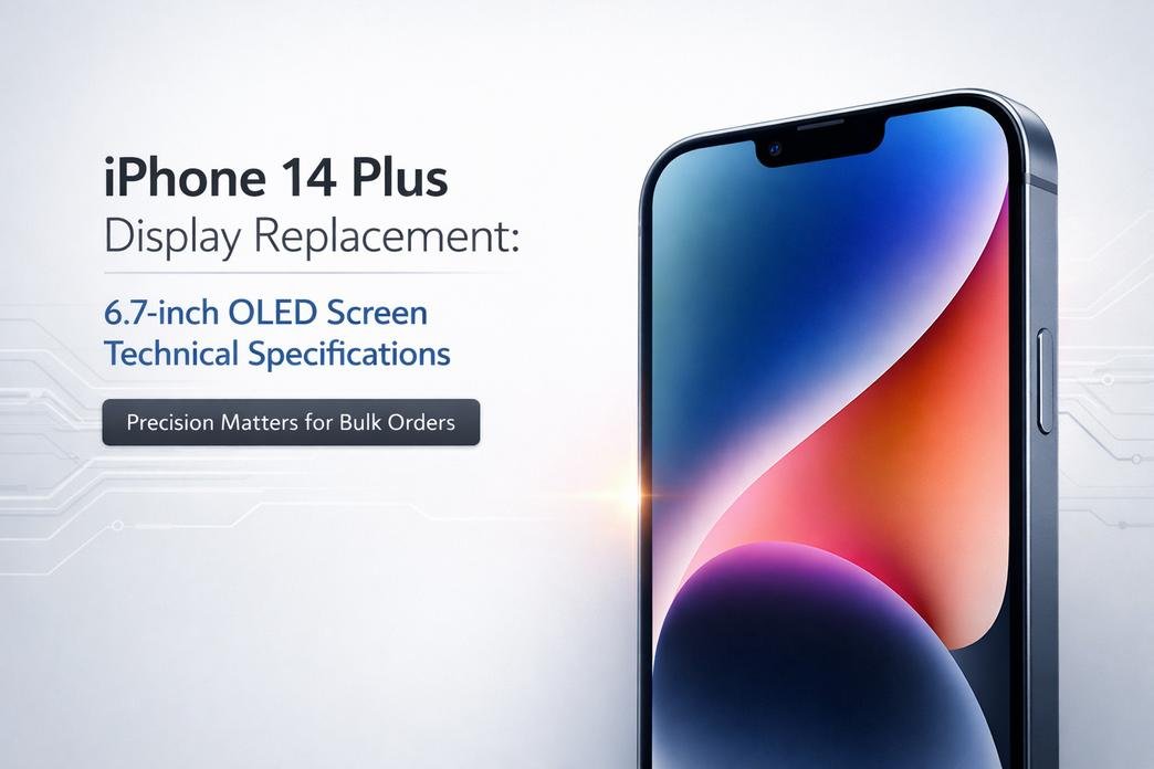 Technical comparison for iPhone 14 Plus display replacement and OLED screen specifications