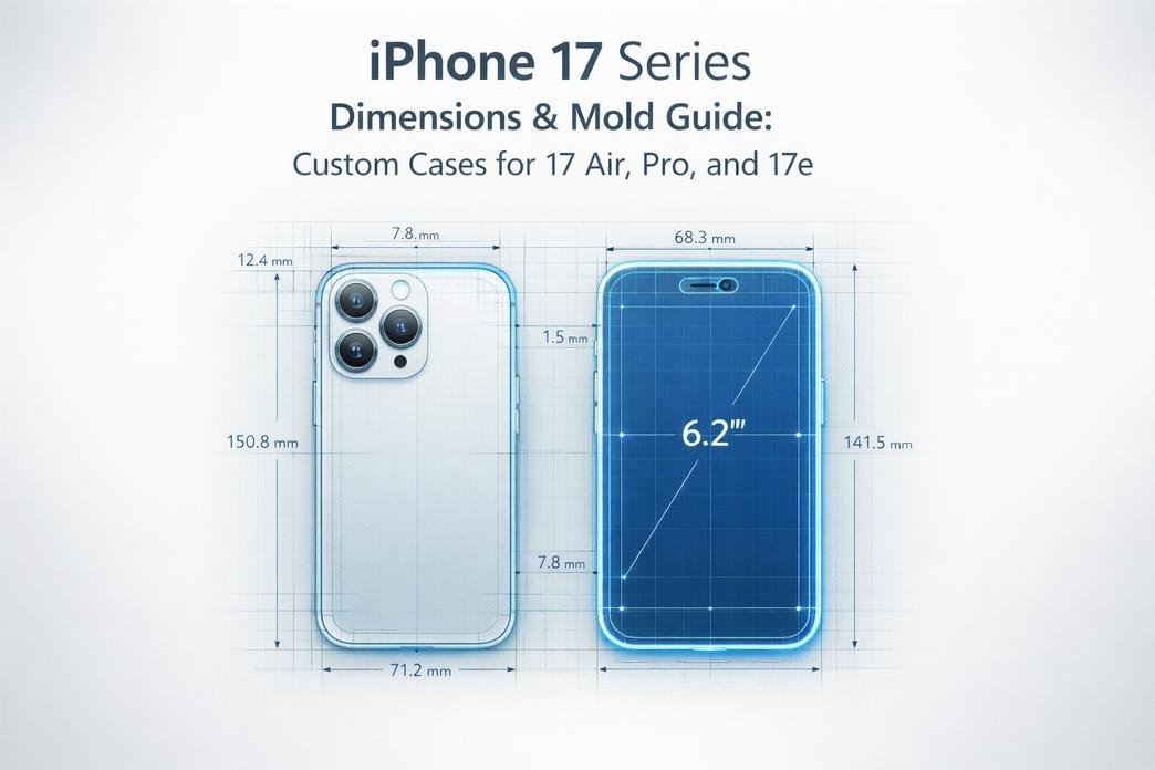 Dimension guide for iPhone 17 series molds, cases, and screen fit planning
