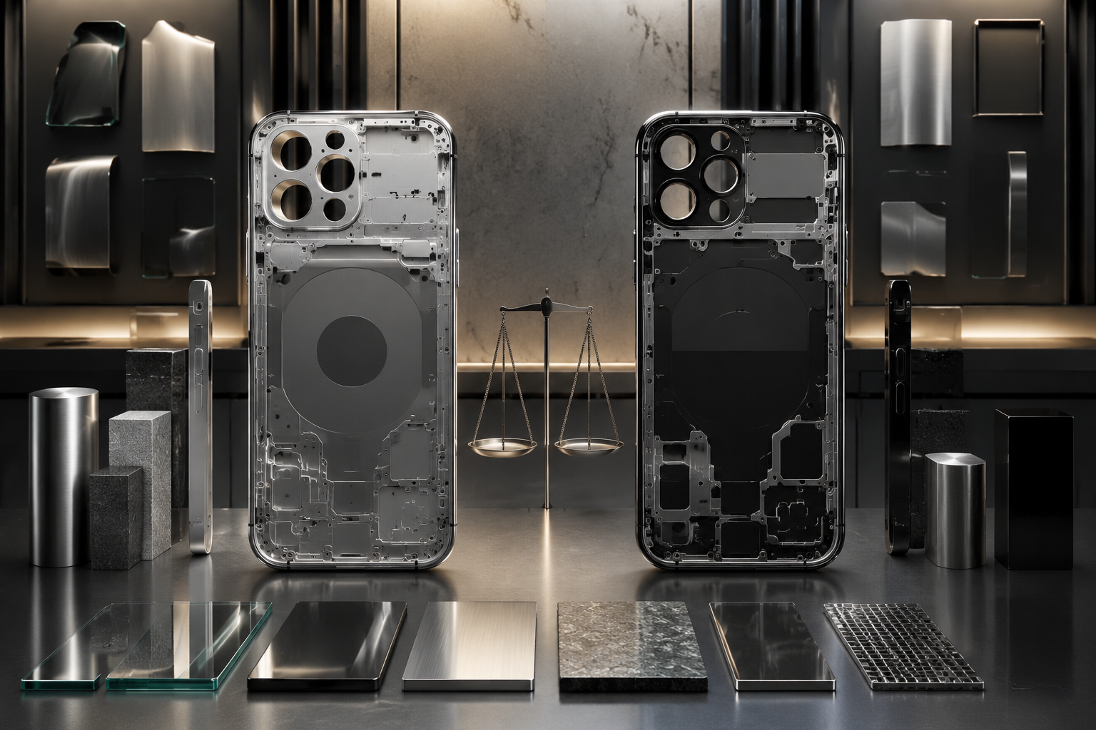 Phone 17 Pro Max vs 16 Pro Max Peso: ¿Es el nuevo modelo más ligero?, Materiales probados: chasis del 17 Pro Max vs marco del 16 Pro Max, comparación de peso entre Phone 17 Pro Max y 16 Pro Max, ilustración 3