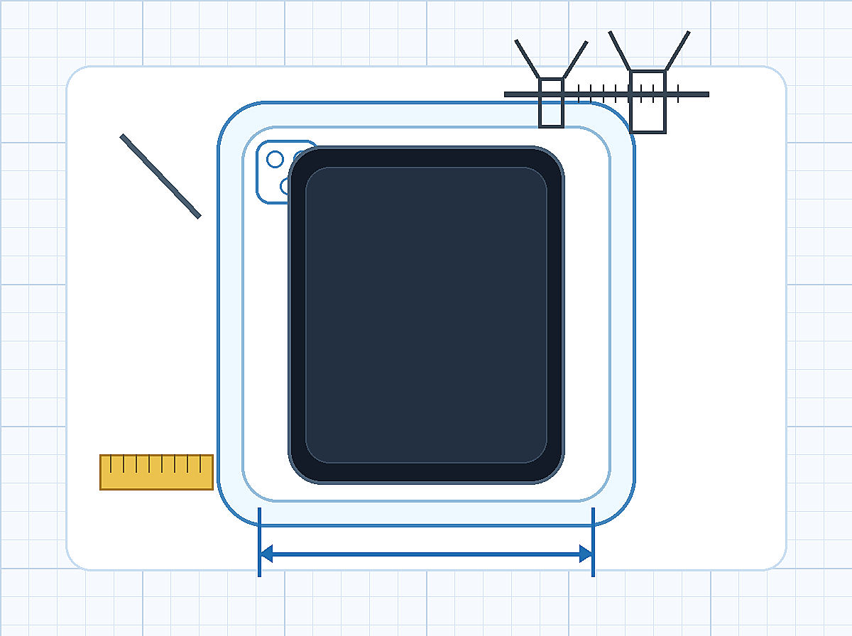 Pourquoi la longueur de l'iPhone 16 Pro est importante pour les coques, illustration du guide de dimensions du smartphone
