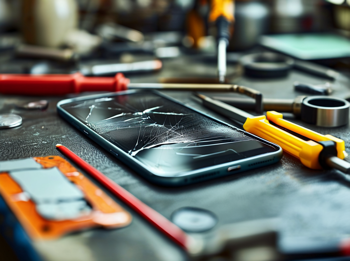 heat gun warming smartphone screen for removal