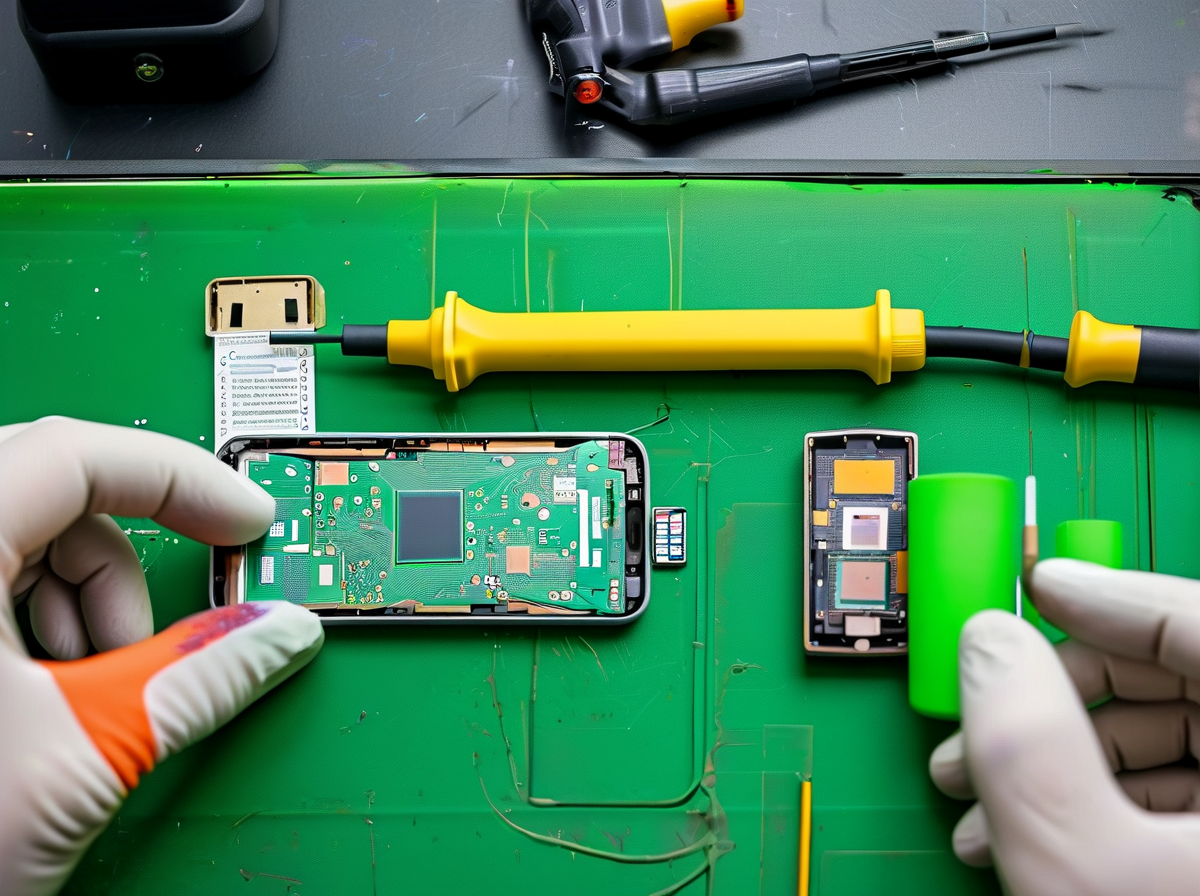 anti-static wrist strap and ESD mat for safe phone repair